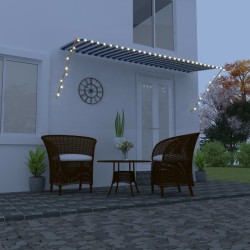 vidaXL Einziehbare Markise mit LED 400×150 cm Blau und Weiß