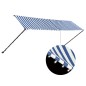 vidaXL Einziehbare Markise mit LED 400×150 cm Blau und Weiß vidaXL Einziehbare Markise mit LED 400×150 cm Blau und Weiß