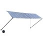 vidaXL Einziehbare Markise mit LED 400×150 cm Blau und Weiß vidaXL Einziehbare Markise mit LED 400×150 cm Blau und Weiß