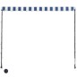 vidaXL Einziehbare Markise mit LED 400×150 cm Blau und Weiß vidaXL Einziehbare Markise mit LED 400×150 cm Blau und Weiß