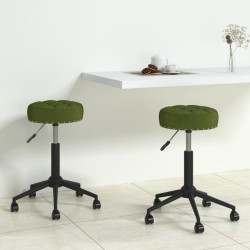 Essstühle 2 Stk. Drehbar Hellgrün Samt