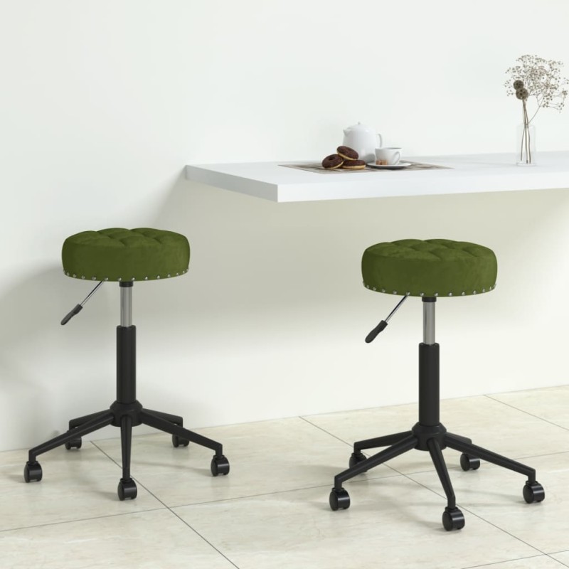 Essstühle 2 Stk. Drehbar Hellgrün Samt Essstühle 2 Stk. Drehbar Hellgrün Samt