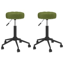 Essstühle 2 Stk. Drehbar Hellgrün Samt