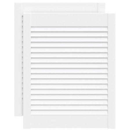 vidaXL Schranktüren Lamellen-Design 2 Stk Weiß 61,5x49,4 cm Massivholz