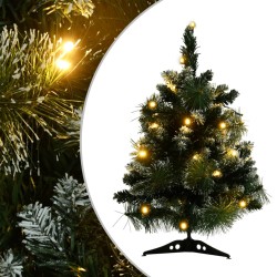 Künstlicher Weihnachtsbaum mit Ständer und LEDs Grün 60 cm PVC
