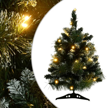 Künstlicher Weihnachtsbaum mit Ständer und LEDs Grün 60 cm PVC