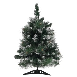 Künstlicher Weihnachtsbaum mit Ständer und LEDs Grün 60 cm PVC