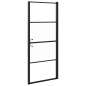 vidaXL Duschtür 81x195 cm Halbmatt Hartglas Schwarz vidaXL Duschtür 81x195 cm Halbmatt Hartglas Schwarz