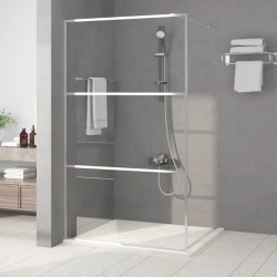 vidaXL Duschwand für Begehbare Dusche Silbern 115x195 cm ESG-Klarglas
