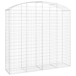 vidaXL Gabione mit Hochbogen 200x50x180/200 cm Verzinktes Eisen