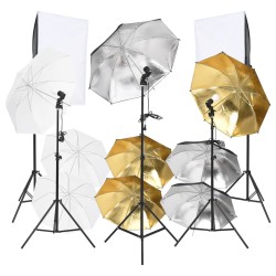 vidaXL 9-tlg. Fotostudio-Set mit Beluchtung-Set und Softboxen
