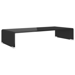 vidaXL TV-Tisch/Bildschirmerhöhung Glas Schwarz 70x30x13 cm