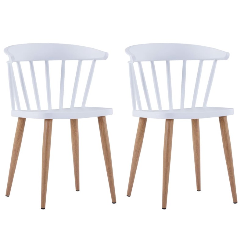vidaXL Esszimmerstühle 2 Stk. Weiß Kunststoff vidaXL Esszimmerstühle 2 Stk. Weiß Kunststoff
