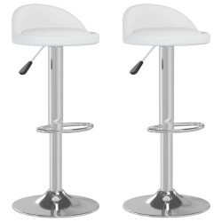 Barhocker 2 Stk. Weiß Kunstleder