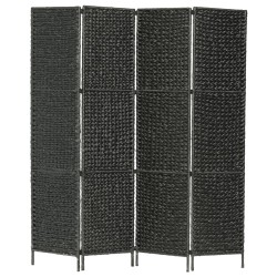 vidaXL 4-teiliger Paravent Schwarz 154×160 cm Wasserhyazinthe