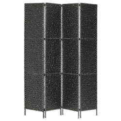 vidaXL 4-teiliger Paravent Schwarz 154×160 cm Wasserhyazinthe