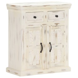 vidaXL Sideboard Weiß 65x30x75 cm Massivholz Mango