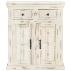 vidaXL Sideboard Weiß 65x30x75 cm Massivholz Mango