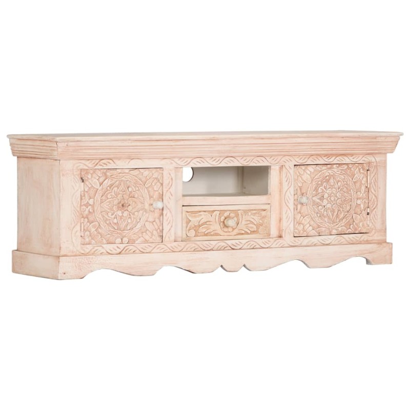 vidaXL TV-Schrank Weiß 120x30x40 cm Massivholz Mango vidaXL TV-Schrank Weiß 120x30x40 cm Massivholz Mango