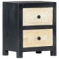 vidaXL Nachttisch Handgeschnitzt Grau 40x30x50 cm Massivholz Mango vidaXL Nachttisch Handgeschnitzt Grau 40x30x50 cm Massivholz Mango