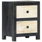 vidaXL Nachttisch Handgeschnitzt Grau 40x30x50 cm Massivholz Mango vidaXL Nachttisch Handgeschnitzt Grau 40x30x50 cm Massivholz Mango