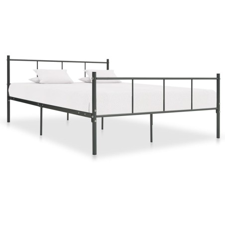 vidaXL Bettgestell Grau Metall 160×200 cm