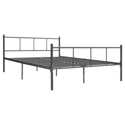 vidaXL Bettgestell Grau Metall 160×200 cm