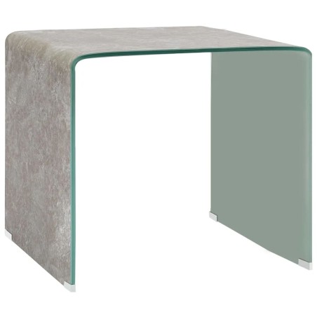 vidaXL Couchtisch Braun Marmor-Optik 50x50x45 cm Hartglas 