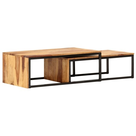 vidaXL Satztische 2 Stk. Massivholz 