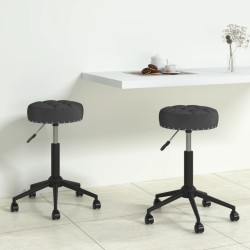 Essstühle 2 Stk. Drehbar Schwarz Samt