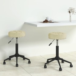 vidaXL Essstühle 2 Stk. Drehbar Creme Samt
