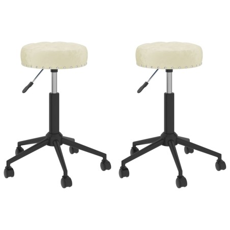 vidaXL Essstühle 2 Stk. Drehbar Creme Samt