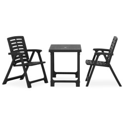 vidaXL 3-tlg. Bistro-Set Klappbar Kunststoff Grau