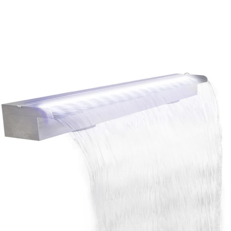 vidaXL Pool-Wasserfall mit LEDs Edelstahl 110 cm vidaXL Pool-Wasserfall mit LEDs Edelstahl 110 cm