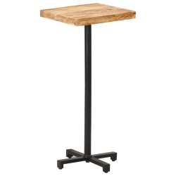 vidaXL Bartisch Quadratisch 50x50x110 cm Raues Mangoholz