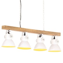 vidaXL Deckenlampe Industriestil Weiß E27 Mangoholz