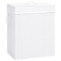 vidaXL Bambus-Wäschekorb mit 2 Fächern Weiß 100 L vidaXL Bambus-Wäschekorb mit 2 Fächern Weiß 100 L