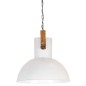 vidaXL Hängelampe Industriestil 25 W Weiß Rund Mangoholz 52 cm E27 vidaXL Hängelampe Industriestil 25 W Weiß Rund Mangoholz 52 cm E27