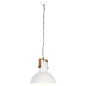 vidaXL Hängelampe Industriestil 25 W Weiß Rund Mangoholz 52 cm E27 vidaXL Hängelampe Industriestil 25 W Weiß Rund Mangoholz 52 cm E27