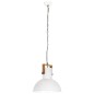 vidaXL Hängelampe Industriestil 25 W Weiß Rund Mangoholz 52 cm E27 vidaXL Hängelampe Industriestil 25 W Weiß Rund Mangoholz 52 cm E27