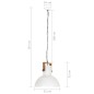 vidaXL Hängelampe Industriestil 25 W Weiß Rund Mangoholz 52 cm E27 vidaXL Hängelampe Industriestil 25 W Weiß Rund Mangoholz 52 cm E27