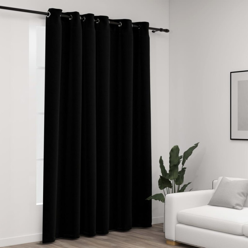 vidaXL Verdunkelungsvorhang mit Ösen Leinenoptik Schwarz 290x245 cm vidaXL Verdunkelungsvorhang mit Ösen Leinenoptik Schwarz 290x245 cm