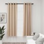 vidaXL Verdunkelungsvorhänge 2 Stk. Ösen Leinenoptik Beige 140x175 cm vidaXL Verdunkelungsvorhänge 2 Stk. Ösen Leinenoptik Beige 140x175 cm