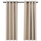 vidaXL Verdunkelungsvorhänge 2 Stk. Ösen Leinenoptik Beige 140x175 cm vidaXL Verdunkelungsvorhänge 2 Stk. Ösen Leinenoptik Beige 140x175 cm