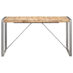 vidaXL Esstisch 140x70x75 cm Raues Mango-Massivholz