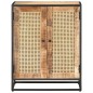 vidaXL Sideboard 60x35x75 cm Raues Mangoholz und Wiener Geflecht vidaXL Sideboard 60x35x75 cm Raues Mangoholz und Wiener Geflecht