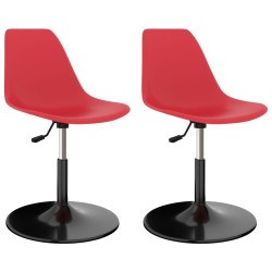 vidaXL Drehbare Esszimmerstühle 2 Stk. Rot PP