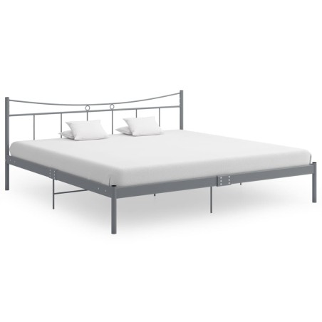 vidaXL Bettgestell Grau Metall 200x200 cm 