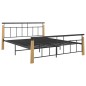 vidaXL Bettgestell Metall und Massivholz Eiche 160x200 cm vidaXL Bettgestell Metall und Massivholz Eiche 160x200 cm