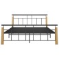 vidaXL Bettgestell Metall und Massivholz Eiche 160x200 cm vidaXL Bettgestell Metall und Massivholz Eiche 160x200 cm
